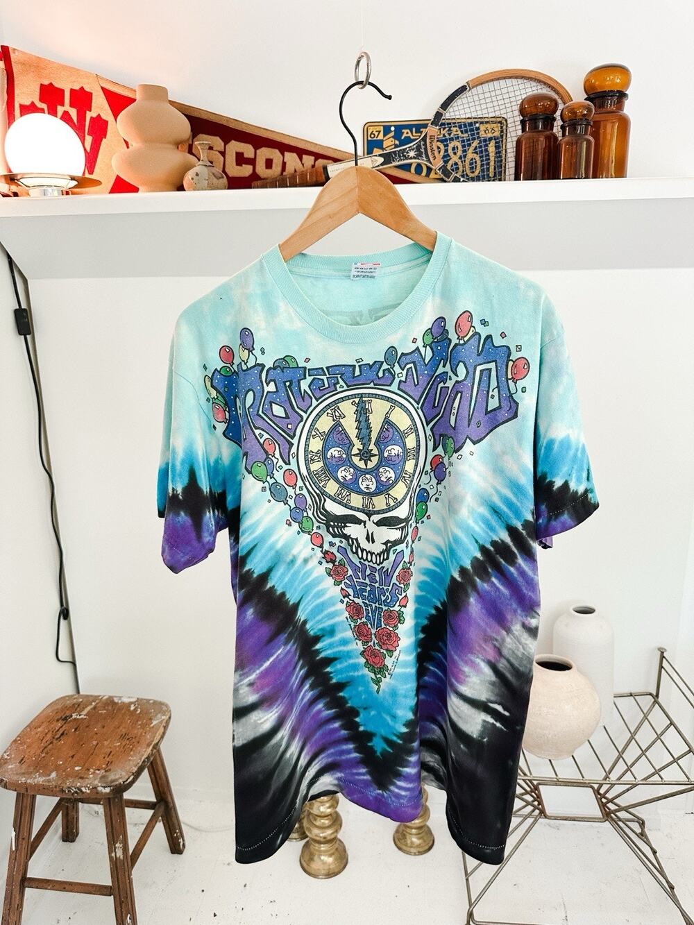 Vintage 1991 Grateful Dead New Years Eve Band T-Shirt Tie Dye Single Stitch XL